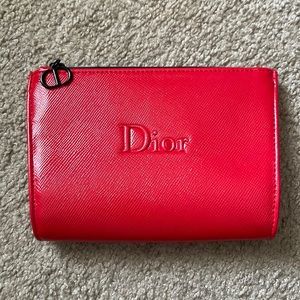 Christian Dior Red Cosmetic Pouch makeup bag